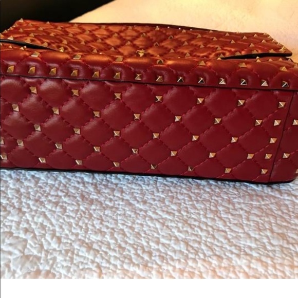 Chain Rockstud Spike Red Cross body bag - Picture 5 of 14